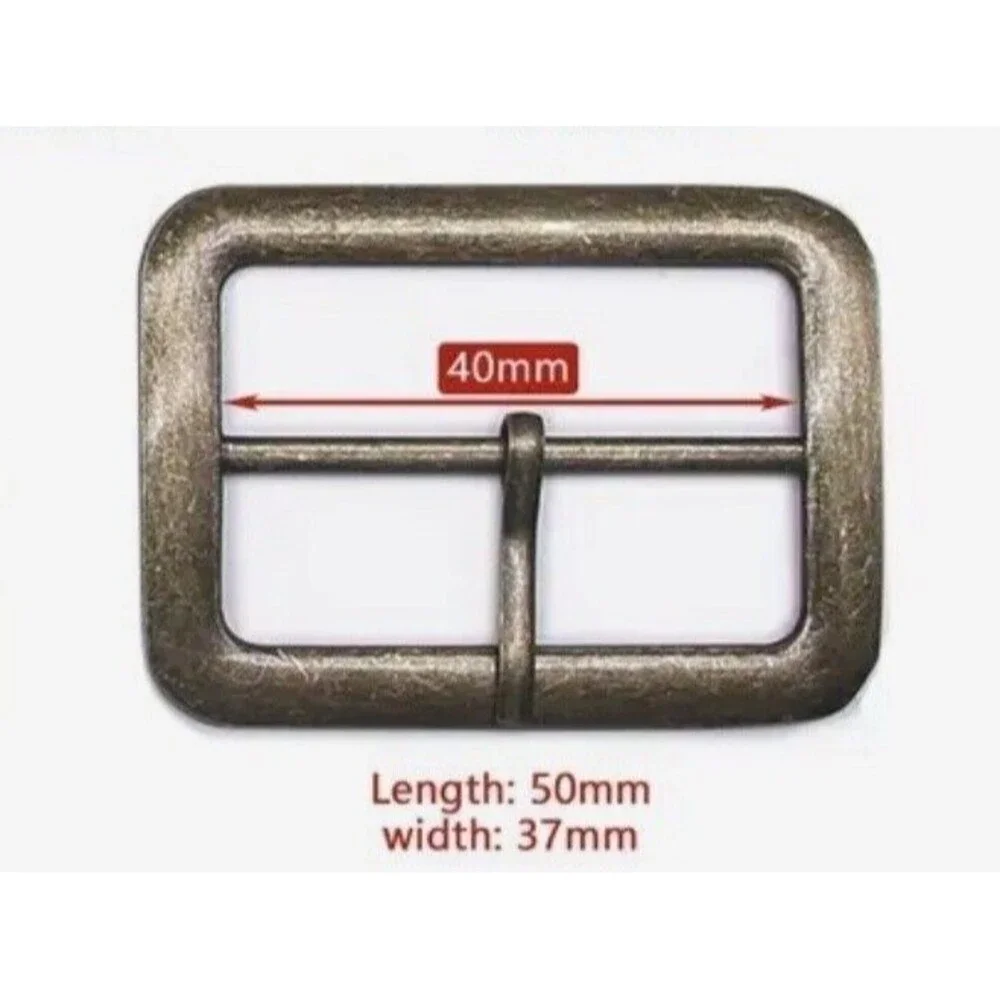 Set Lot of 10 Bronze 40mm Square Metal Shoe Bag Belt Buckles DIY Accessory Sew